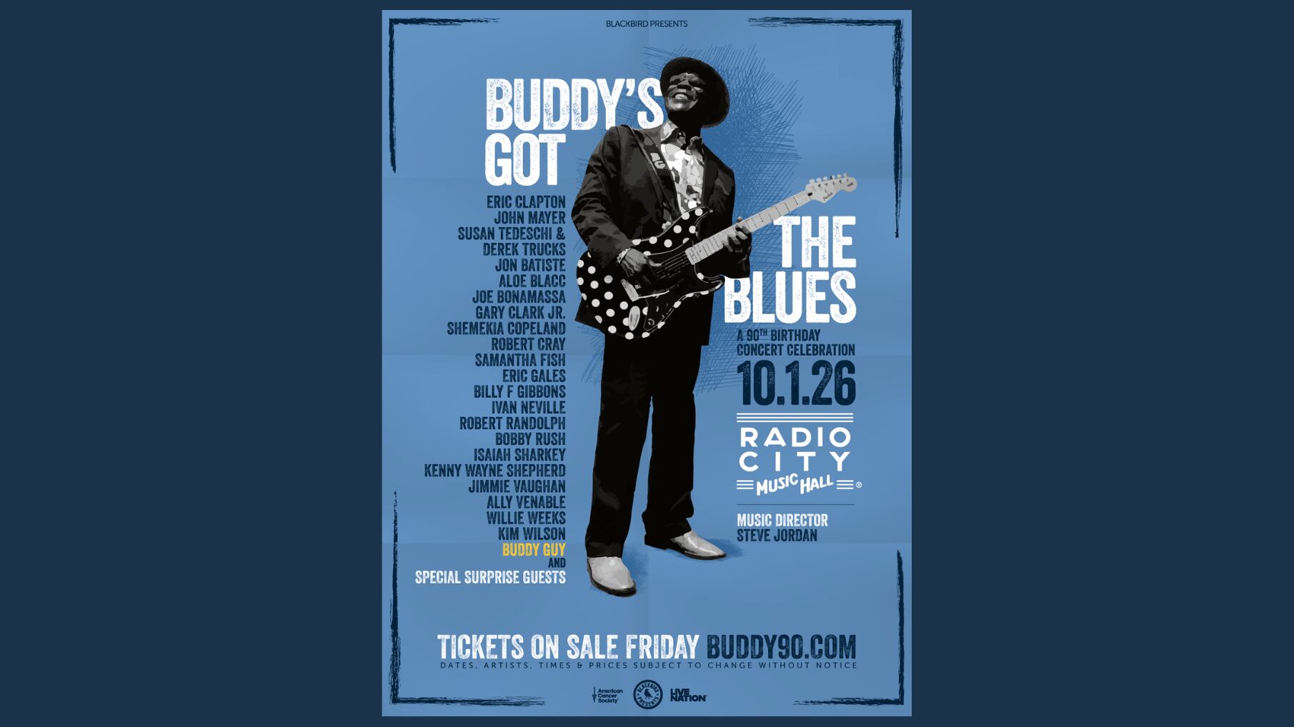 Eric Clapton, Billy F Gibbons and more set for Buddy Guy